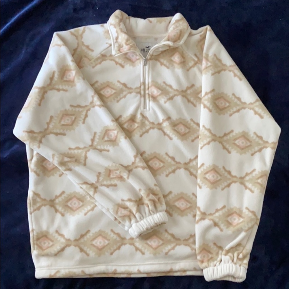 hollister NWOT | quarter zip patterned pull over